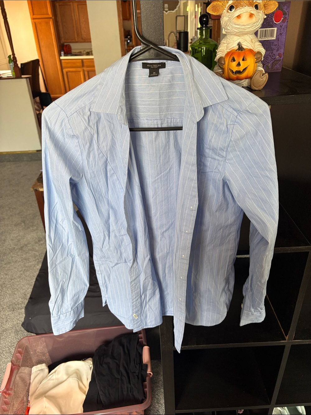Ann Taylor Light Blue Pinstripe Men's Dress Shirt